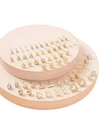 RARE 1 Gold Plated Multicolor Pearl & AD Studs Combo – 30 Pairs ( default, Standard )